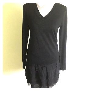 Black sweater/ ruffle dress